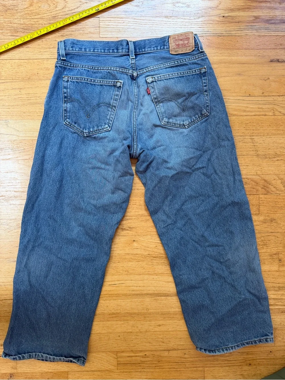 Levi's Men's Loose Fit Straight Dark Blue Denim Jeans- Inseam 28